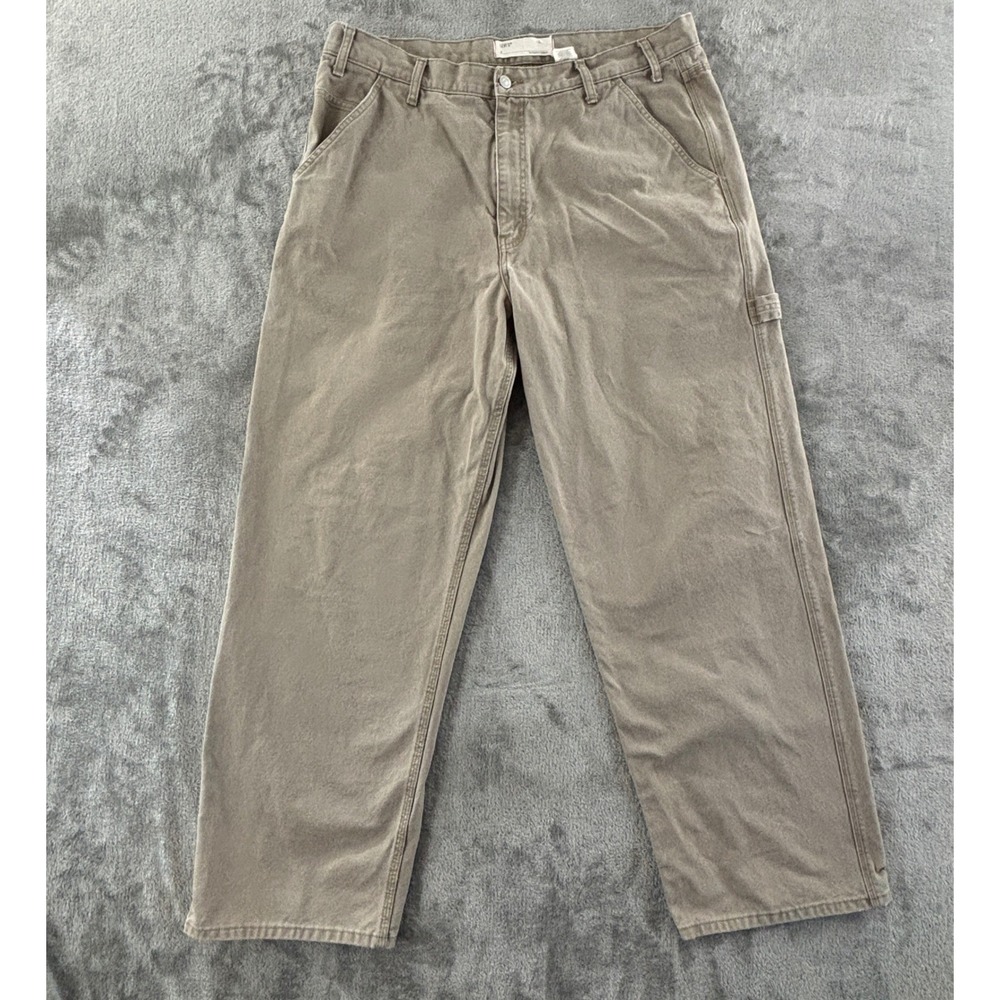 Vintage Levi's X Carpenter Pants Mens 38x34 Khaki Denim Relaxed Fit Straight Y2K